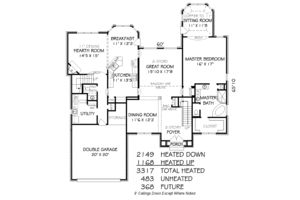 Floor Plan - Main Floor for European House Plan #424-332 - 5 bed, 3.5 bath