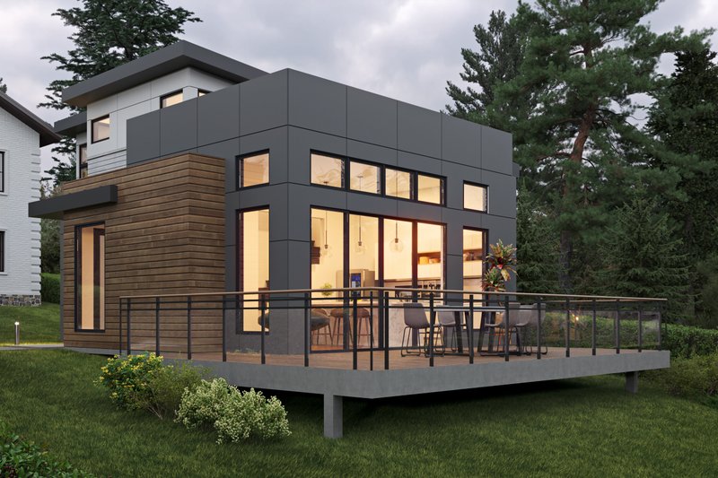 Dream House Plan - Exterior - Rear Elevation for Modern House Plan #1066-282 - 2 bed, 2 bath