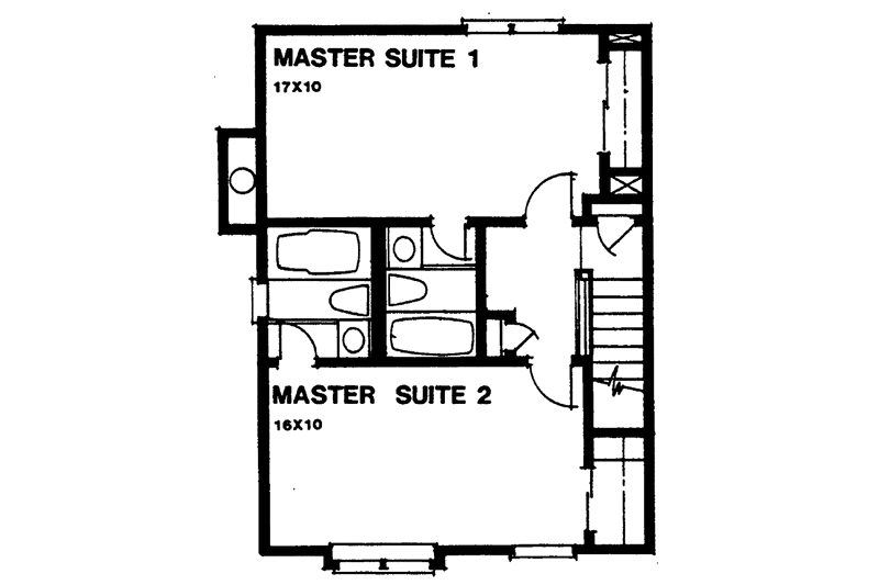 Dream House Plan - Floor Plan - Upper Floor for Colonial House Plan #30-221 - 2 bed, 2.5 bath