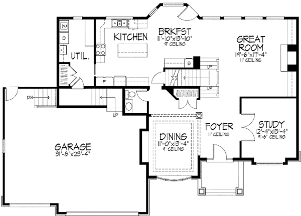 House Design - Traditional Floor Plan - Main Floor Plan #51-915