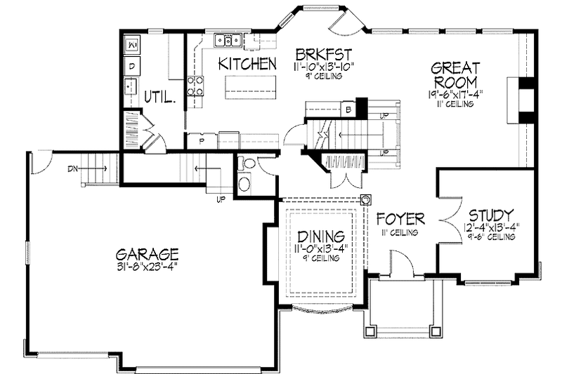 Home Plan - Floor Plan - Main Floor for Traditional House Plan #51-915 - 4 bed, 2.5 bath