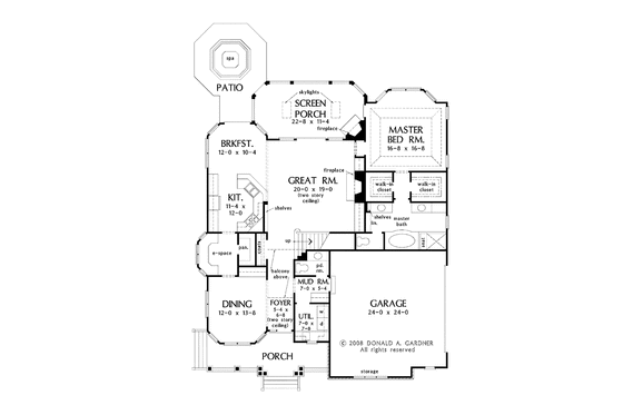 Floor Plan - Main Floor for Craftsman House Plan #929-833 - 3 bed, 2.5 bath