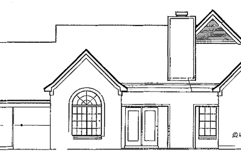 Architectural House Design - Exterior - Rear Elevation for Traditional House Plan #952-160 - 3 bed, 2 bath