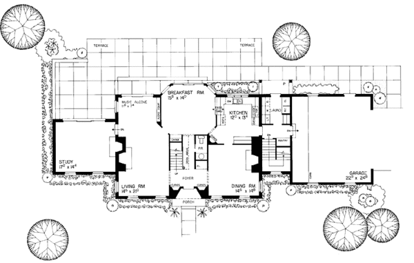 House Plan Design - Classical Floor Plan - Main Floor Plan #72-806