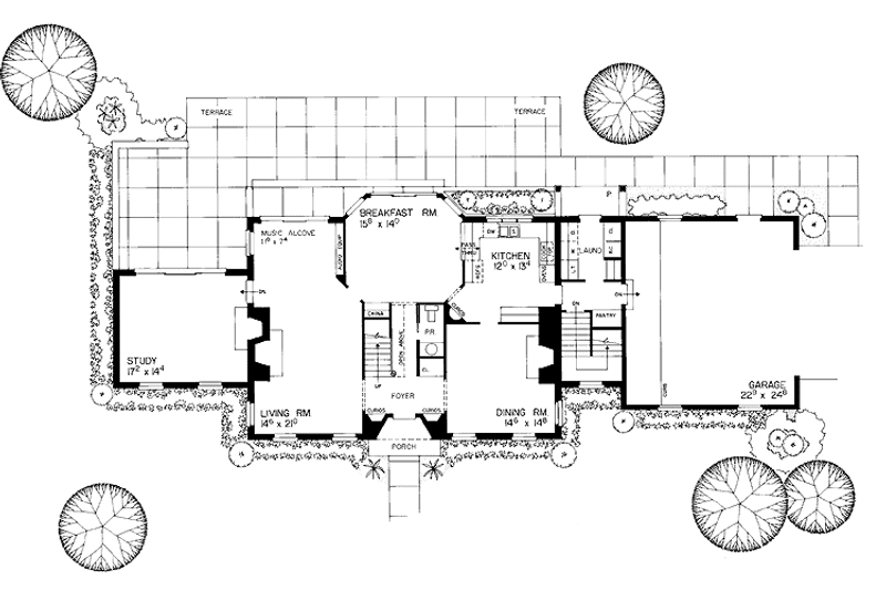 Dream House Plan - Floor Plan - Main Floor for Classical House Plan #72-806 - 3 bed, 2.5 bath