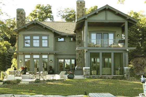 Exterior - Rear Elevation 3 for Craftsman House Plan #928-15 - 2 bed, 3 bath