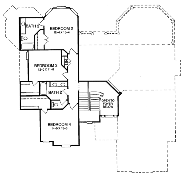 Architectural House Design - Traditional Floor Plan - Upper Floor Plan #952-113