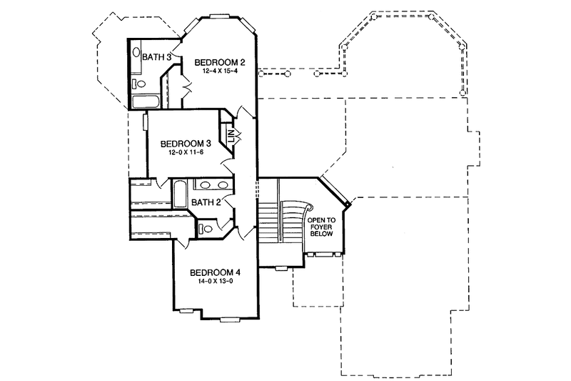 Architectural House Design - Floor Plan - Upper Floor for Traditional House Plan #952-113 - 4 bed, 3.5 bath