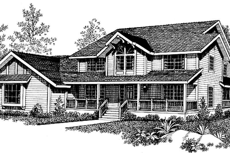 House Blueprint - Craftsman Exterior - Front Elevation Plan #72-835