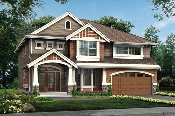 Exterior - Front Elevation 3 for Craftsman House Plan #132-397 - 4 bed, 2.5 bath