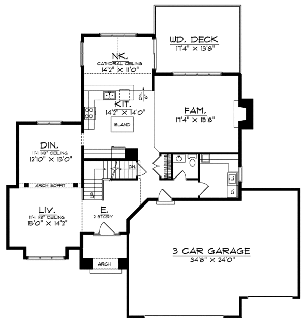 House Design - Traditional Floor Plan - Main Floor Plan #70-1371