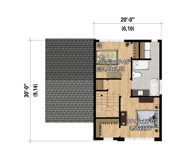 European Floor Plan - Upper Floor Plan #25-5015