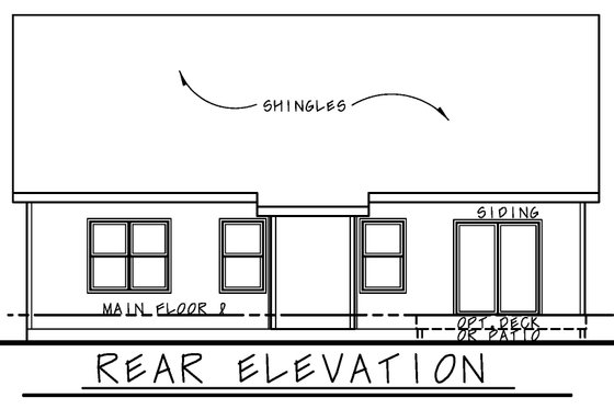 Exterior - Rear Elevation for Farmhouse House Plan #20-2440 - 3 bed, 2 bath