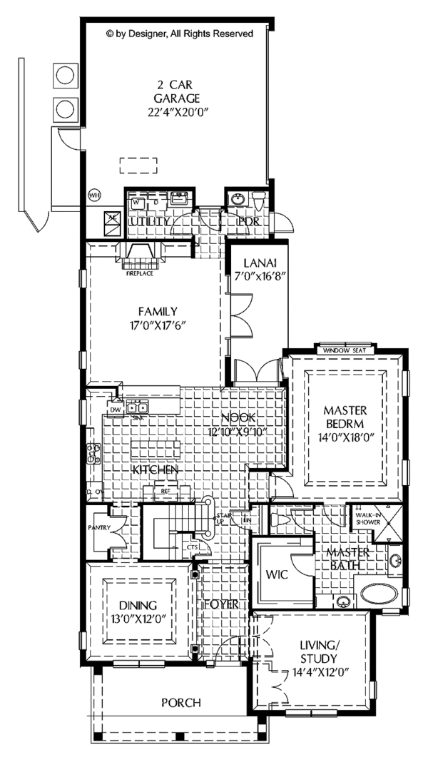 Dream House Plan - Country Floor Plan - Main Floor Plan #999-176