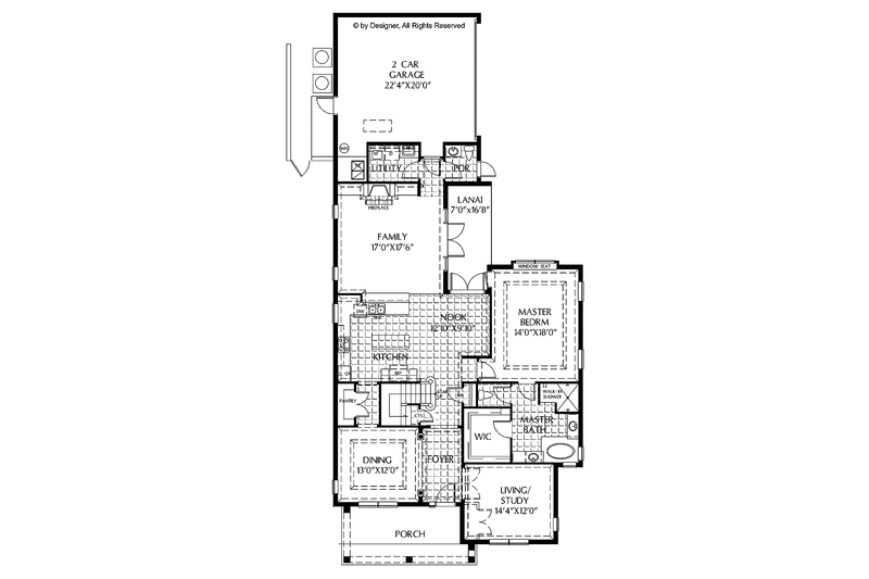 Home Plan - Floor Plan - Main Floor for Country House Plan #999-176 - 3 bed, 3.5 bath