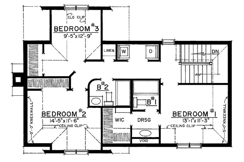 Dream House Plan - Floor Plan - Upper Floor for Country House Plan #1016-70 - 3 bed, 2.5 bath