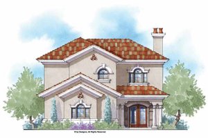 Mediterranean Exterior - Front Elevation Plan #938-45