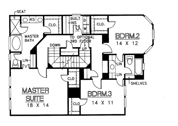 Dream House Plan - Country Floor Plan - Upper Floor Plan #974-15