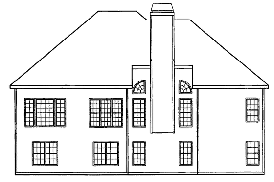 Exterior - Rear Elevation for Ranch House Plan #927-44 - 4 bed, 2 bath