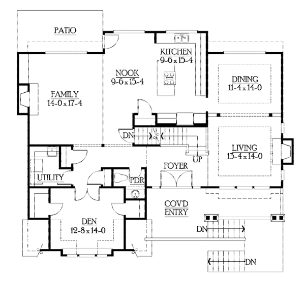 Home Plan - Craftsman Floor Plan - Main Floor Plan #132-400