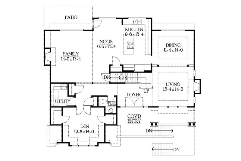 Dream House Plan - Floor Plan - Main Floor for Craftsman House Plan #132-400 - 4 bed, 3.5 bath