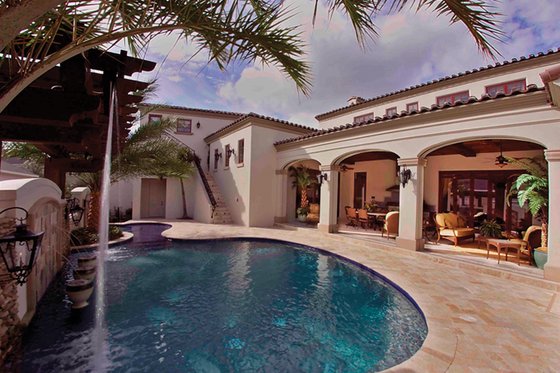 Exterior - Rear Elevation for Mediterranean House Plan #1058-1 - 6 bed, 5 bath
