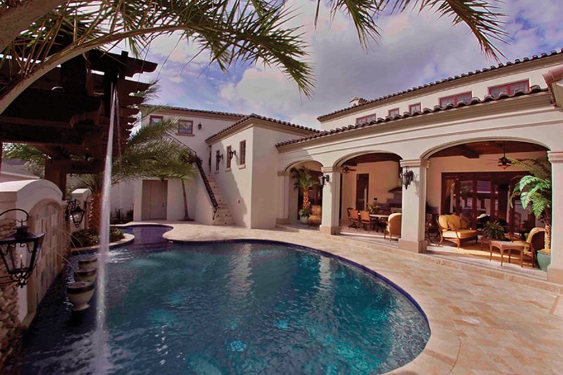 Architectural House Design - Exterior - Rear Elevation for Mediterranean House Plan #1058-1 - 6 bed, 5 bath