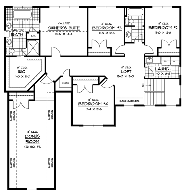Dream House Plan - Traditional Floor Plan - Upper Floor Plan #51-670