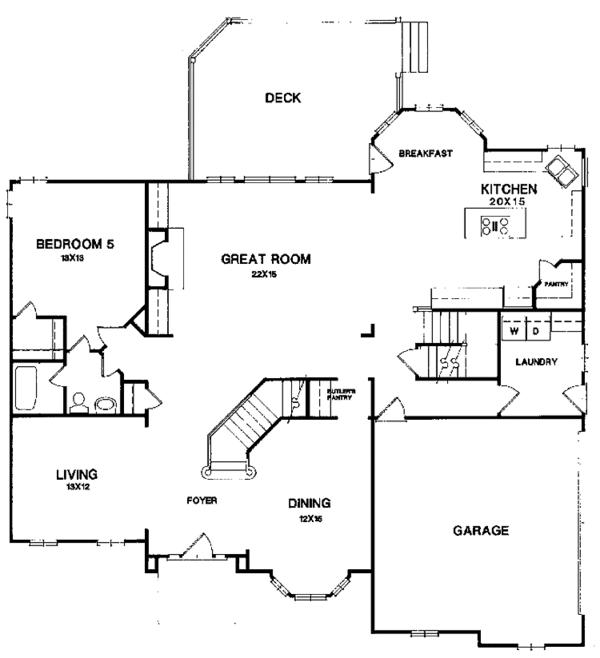 Architectural House Design - Colonial Floor Plan - Main Floor Plan #129-171
