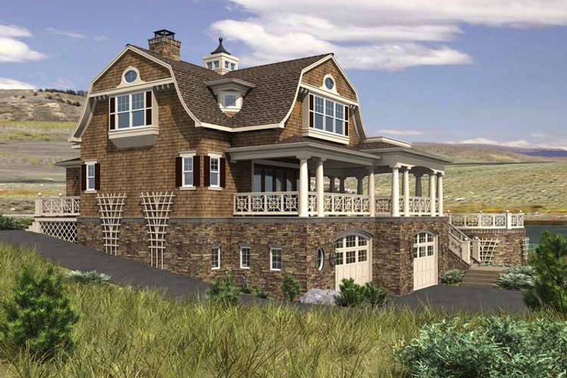Home Plan - Exterior - Rear Elevation for Colonial House Plan #132-524 - 2 bed, 3 bath
