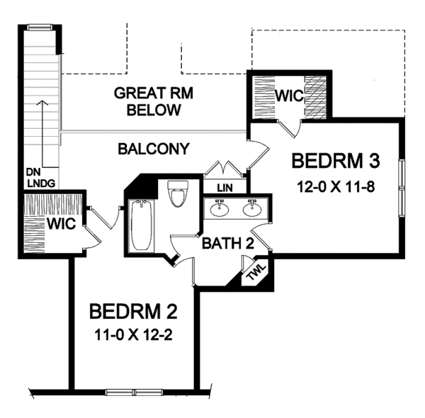 House Plan Design - Traditional Floor Plan - Upper Floor Plan #328-341