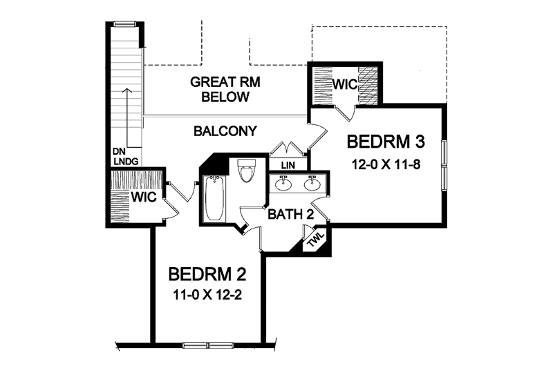 Home Plan - Floor Plan - Upper Floor for Traditional House Plan #328-341 - 3 bed, 2.5 bath