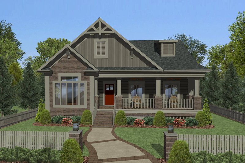 House Plan Design - Craftsman Exterior - Front Elevation Plan #56-708