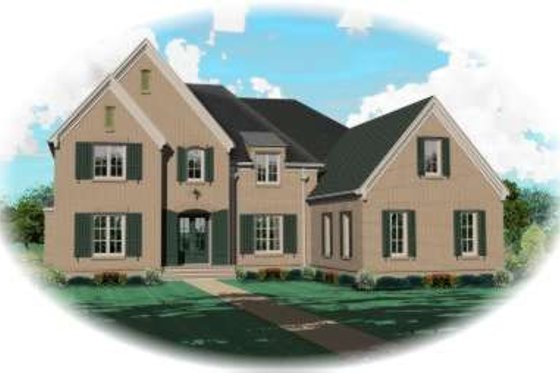Exterior - Front Elevation for European House Plan #81-1638 - 5 bed, 4 bath