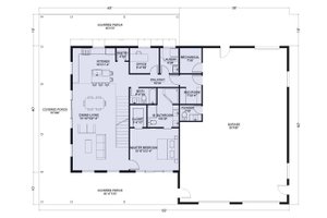 Floor Plan - Main Floor for Barndominium House Plan #1107-35 - 3 bed, 3.5 bath
