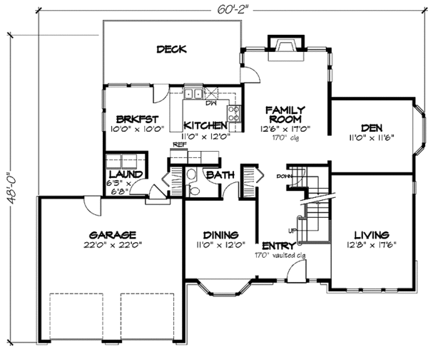 Home Plan - Colonial Floor Plan - Main Floor Plan #320-1088