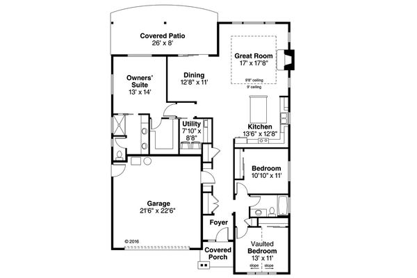 Home Plan - Cottage Floor Plan - Main Floor Plan #124-1058