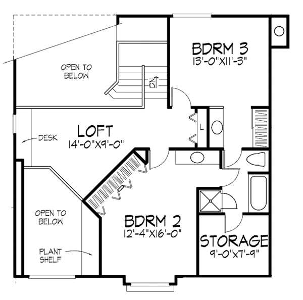 Home Plan - Traditional Floor Plan - Upper Floor Plan #320-673