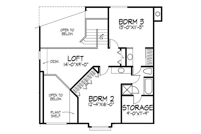 Home Plan - Floor Plan - Upper Floor for Traditional House Plan #320-673 - 3 bed, 3 bath