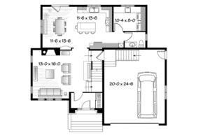 Floor Plan - Main Floor for European House Plan #23-2579 - 4 bed, 2.5 bath