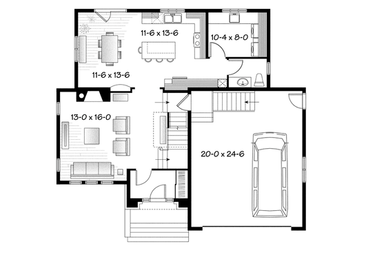 Floor Plan - Main Floor for European House Plan #23-2579 - 4 bed, 2.5 bath