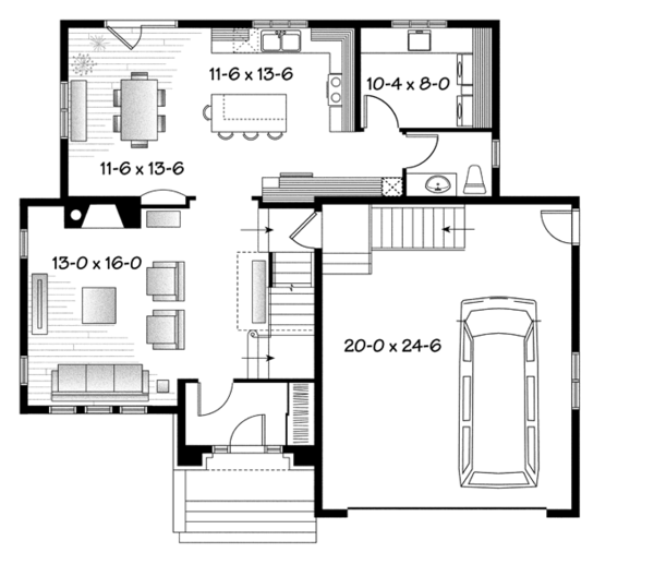 Architectural House Design - European Floor Plan - Main Floor Plan #23-2579