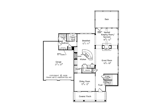 Floor Plan - Main Floor for Traditional House Plan #927-938 - 4 bed, 3.5 bath