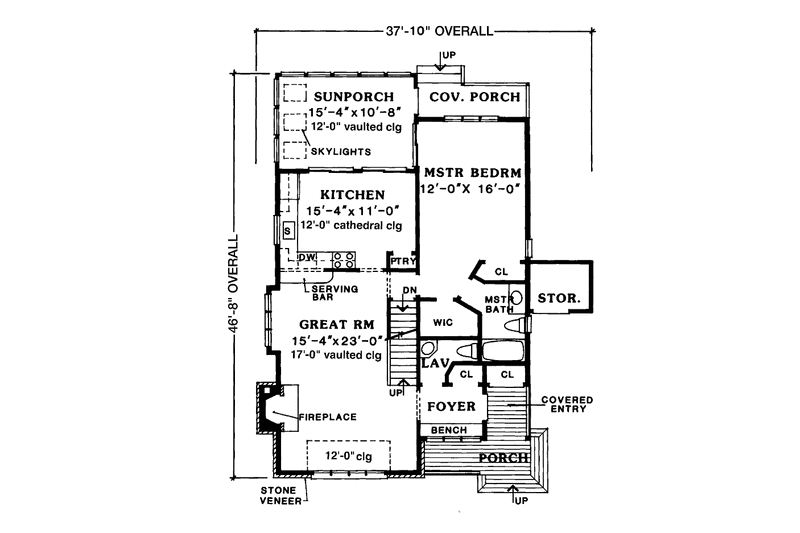 Architectural House Design - Floor Plan - Main Floor for Contemporary House Plan #456-106 - 3 bed, 2.5 bath