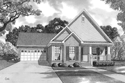 Country Style House Plan - 3 Beds 2 Baths 1262 Sq/Ft Plan #17-2905 