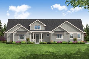 Ranch Exterior - Front Elevation Plan #124-1311