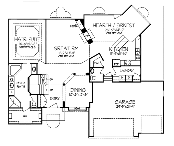House Design - Mediterranean Floor Plan - Main Floor Plan #320-1043