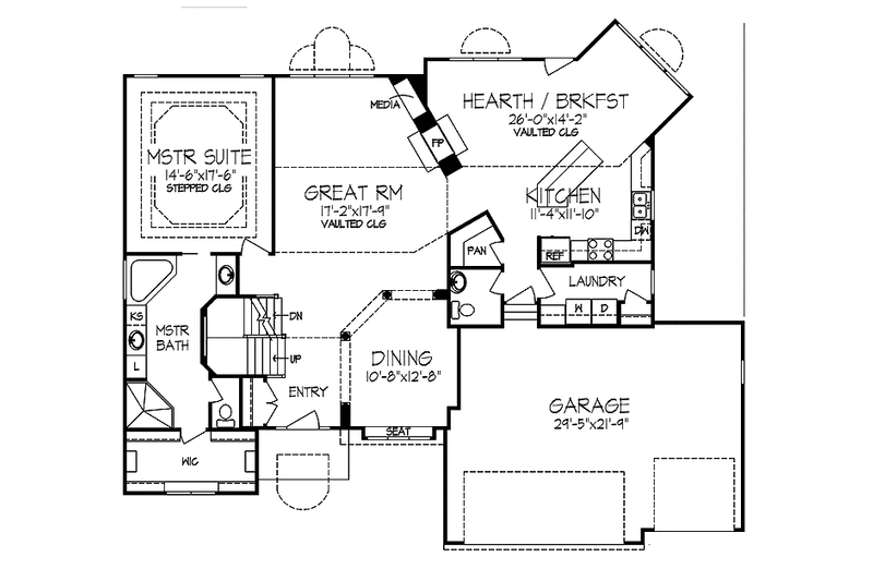 Home Plan - Floor Plan - Main Floor for Mediterranean House Plan #320-1043 - 4 bed, 3.5 bath