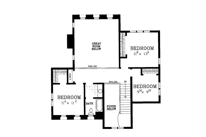 Home Plan - Floor Plan - Upper Floor for Prairie House Plan #72-1120 - 4 bed, 2.5 bath