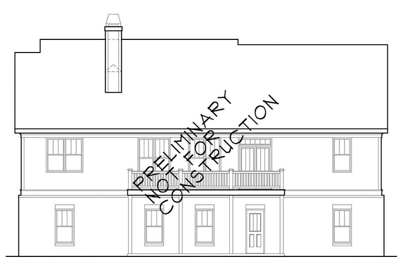 Home Plan - Exterior - Rear Elevation for Colonial House Plan #927-943 - 3 bed, 2 bath